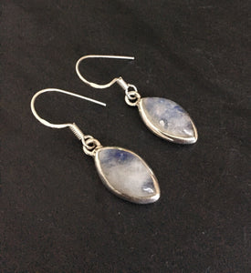 Moonstone silver earrings Almond