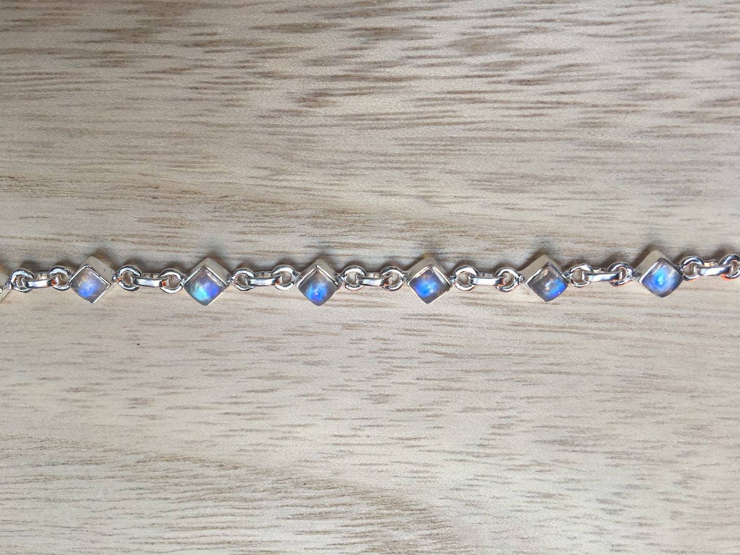 Moonstone sterling silver bracelet Diamond shape