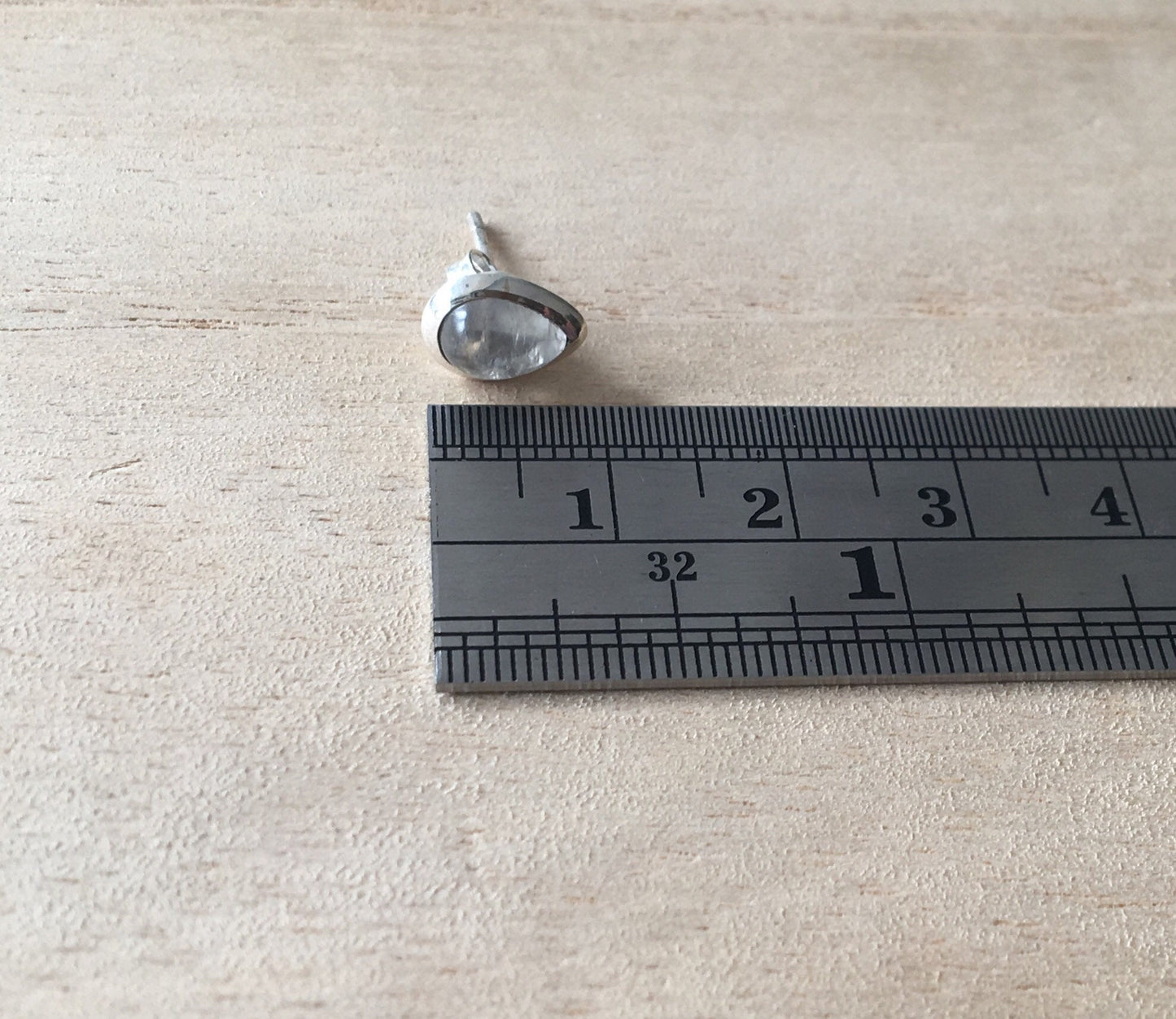 Moonstone stud silver earrings Teardrop