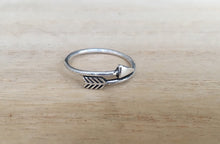 Load image into Gallery viewer, Arrow sterling silver ring, Adjustable cupid&#39;s arrow sterling silver ring, Gift for her, Gift for him, Boho silver ring, Thumb silver ring