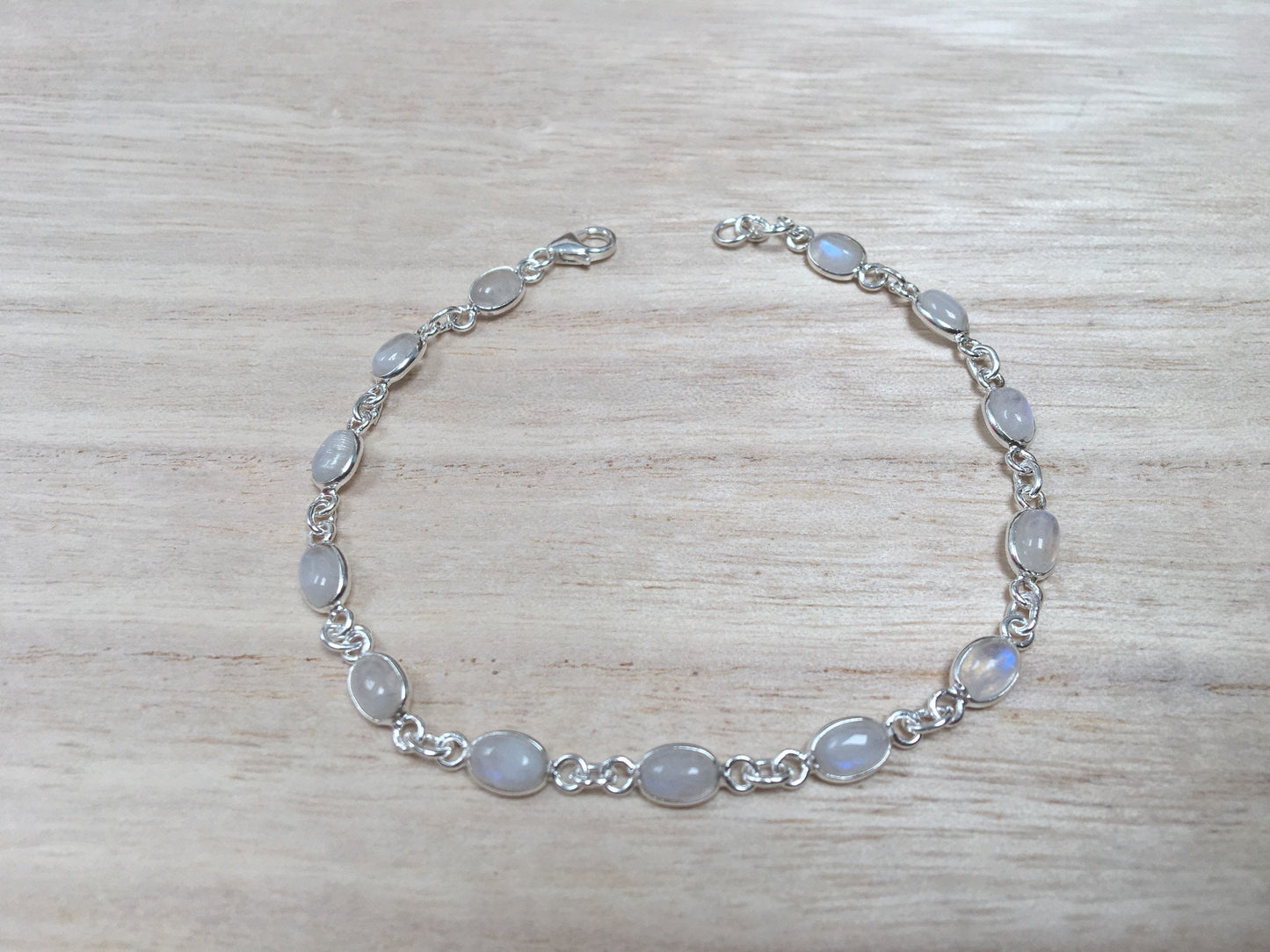 Moonstone sterling silver bracelet Oval