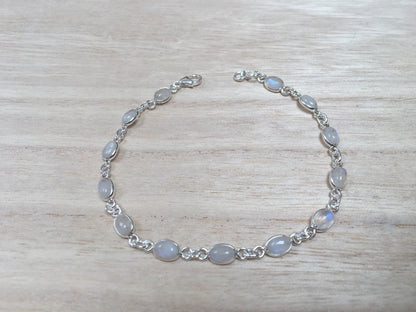 Moonstone sterling silver bracelet Oval