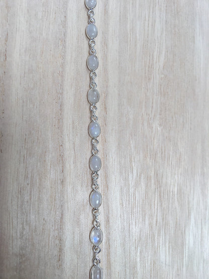 Moonstone sterling silver bracelet Oval
