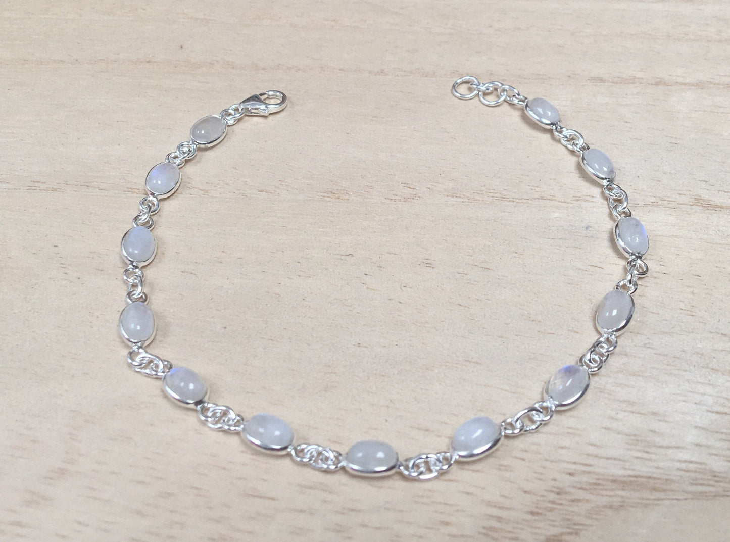 Moonstone sterling silver bracelet Oval