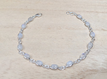 Moonstone sterling silver bracelet Oval