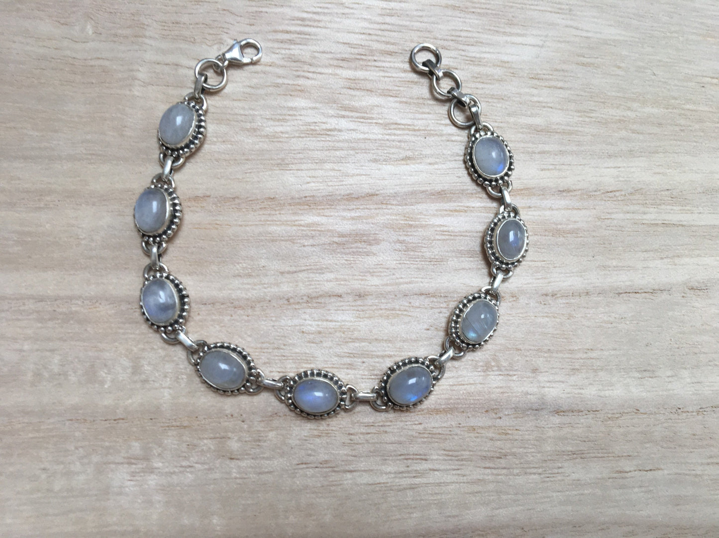 Moonstone sterling silver bracelet Oval