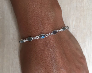 Labradorite sterling silver bracelet