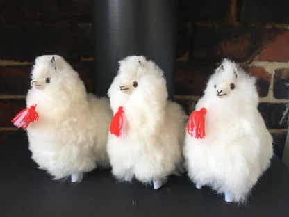 Llama Toy/Ornament, Alpaca ornament perfect for birthday or Christmas present made of alpaca wool fur