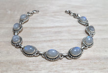 Load image into Gallery viewer, Moonstone sterling silver bracelet Oval