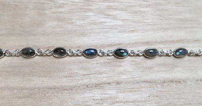 Labradorite sterling silver bracelet