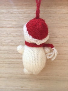 Snowman Christmas Decoration, Hand knitted snowman Christmas decoration, Snowman