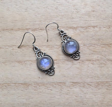 Load image into Gallery viewer, Boho Moonstone silver earrings