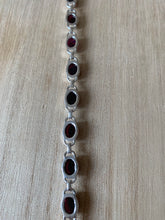 Load image into Gallery viewer, Garnet sterling silver bracelet, Garnet bracelet Oval