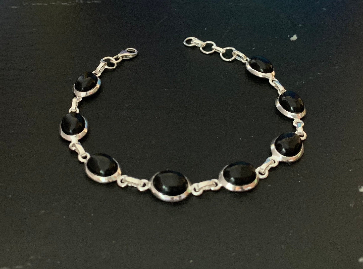 Black Onyx Sterling Silver Bracelet