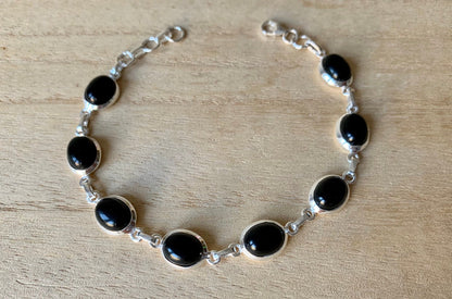Black Onyx Sterling Silver Bracelet