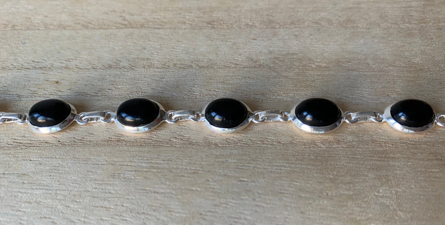 Black Onyx Sterling Silver Bracelet
