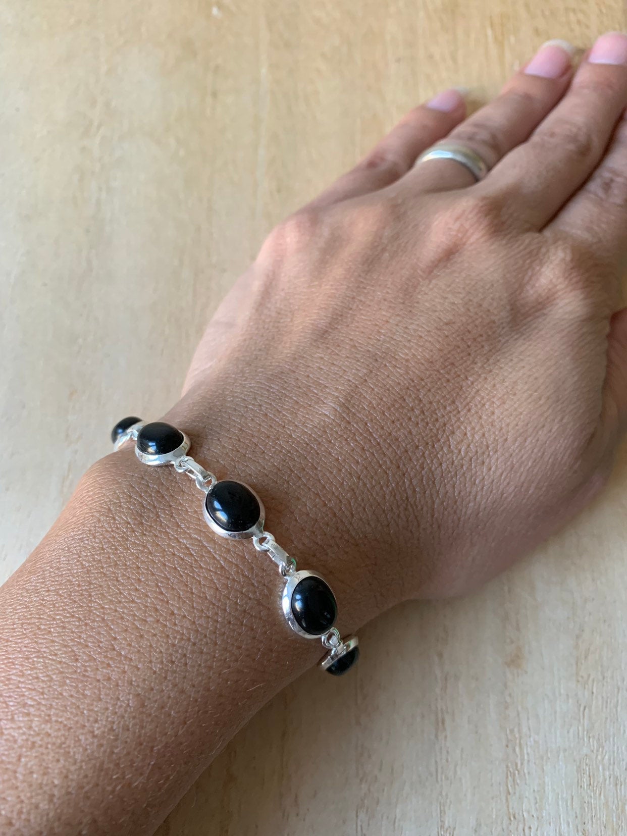 Black Onyx Sterling Silver Bracelet