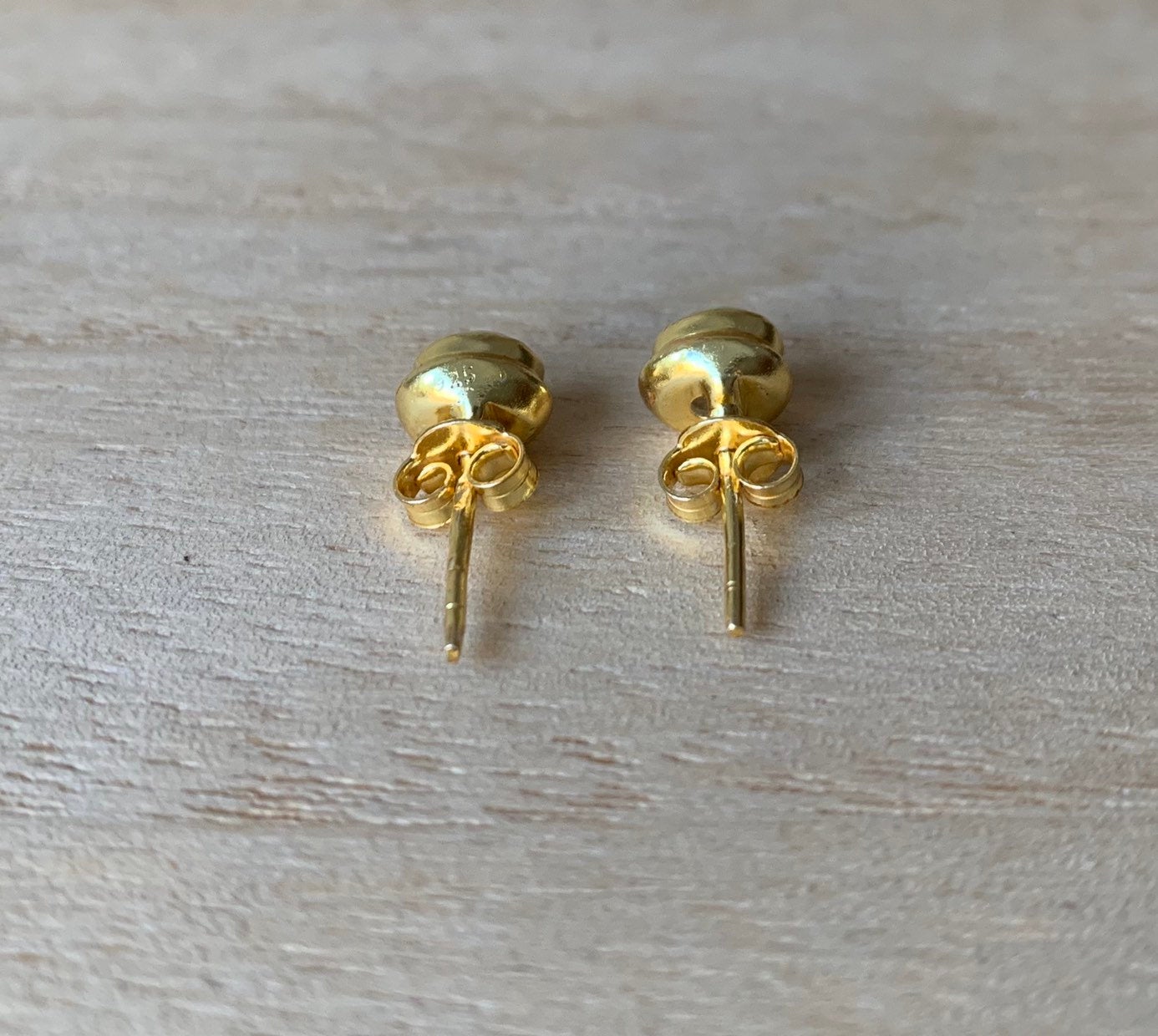 Opal stud gold plated silver earrings Oval