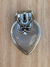 Load image into Gallery viewer, Moonstone silver pendant, Heart shaped  Rainbow Moonstone pendant, Moonstone, Moonstone necklace, Moonstone birthstone