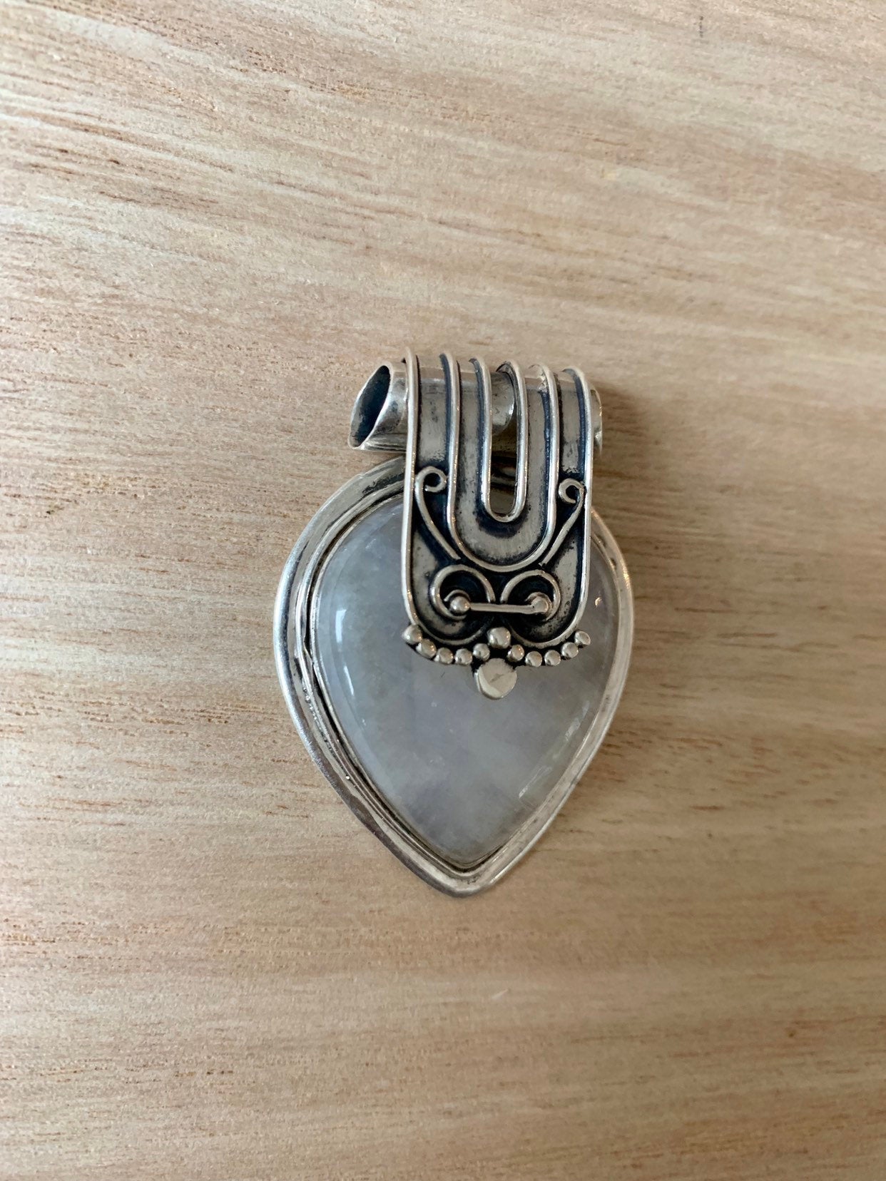 Moonstone silver pendant, Heart shaped  Rainbow Moonstone pendant, Moonstone, Moonstone necklace, Moonstone birthstone