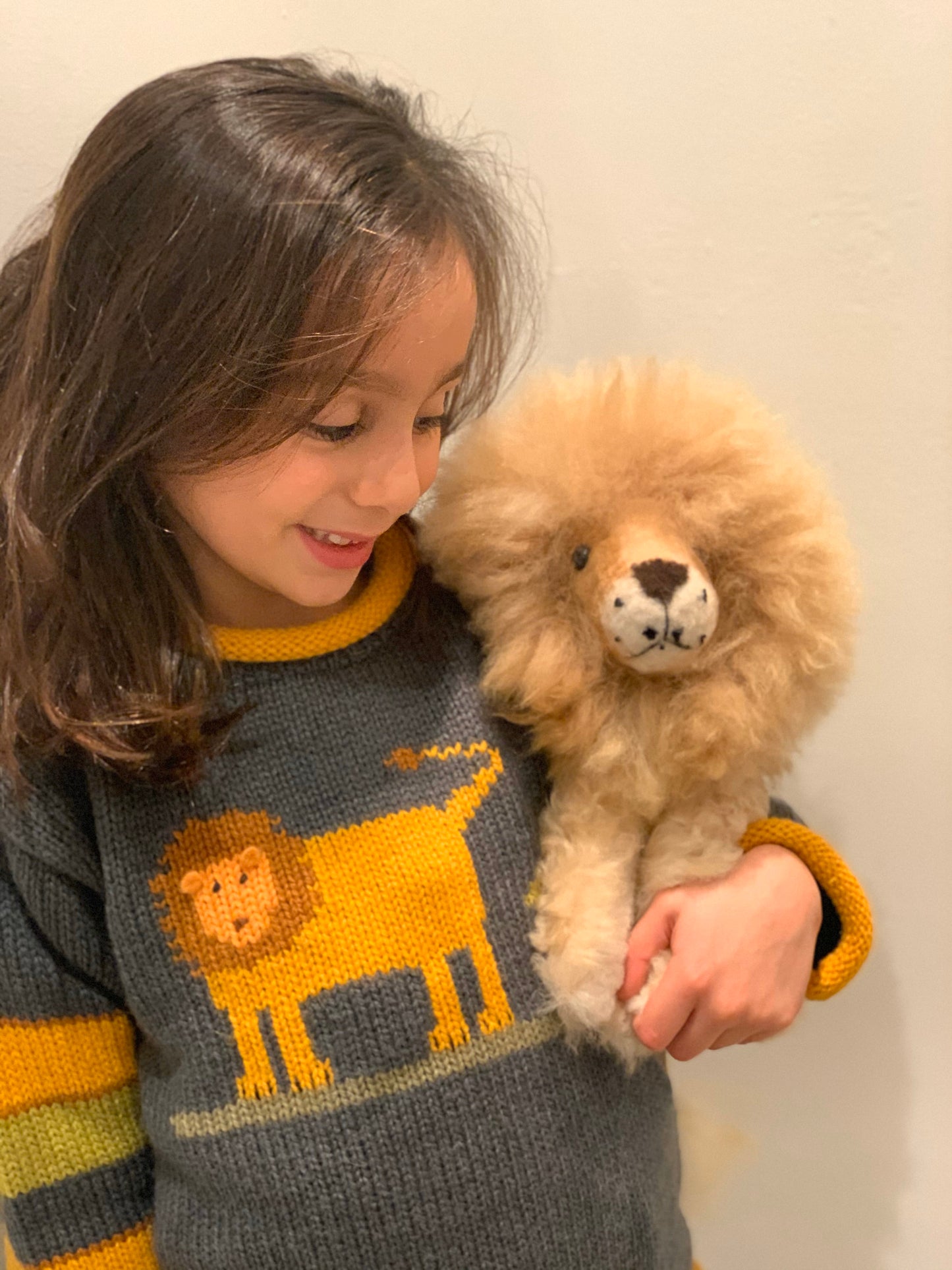 Toddler knit Jumper, Lion motif Sweater, Alpaca Sweater, Knitted boy jumper, Grey lion pullover, Wool boy jumper, Gift for boys