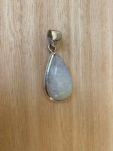 Load image into Gallery viewer, Moonstone silver pendant, Teardrop shaped  Rainbow Moonstone pendant, Moonstone, Moonstone necklace, Moonstone birthstone