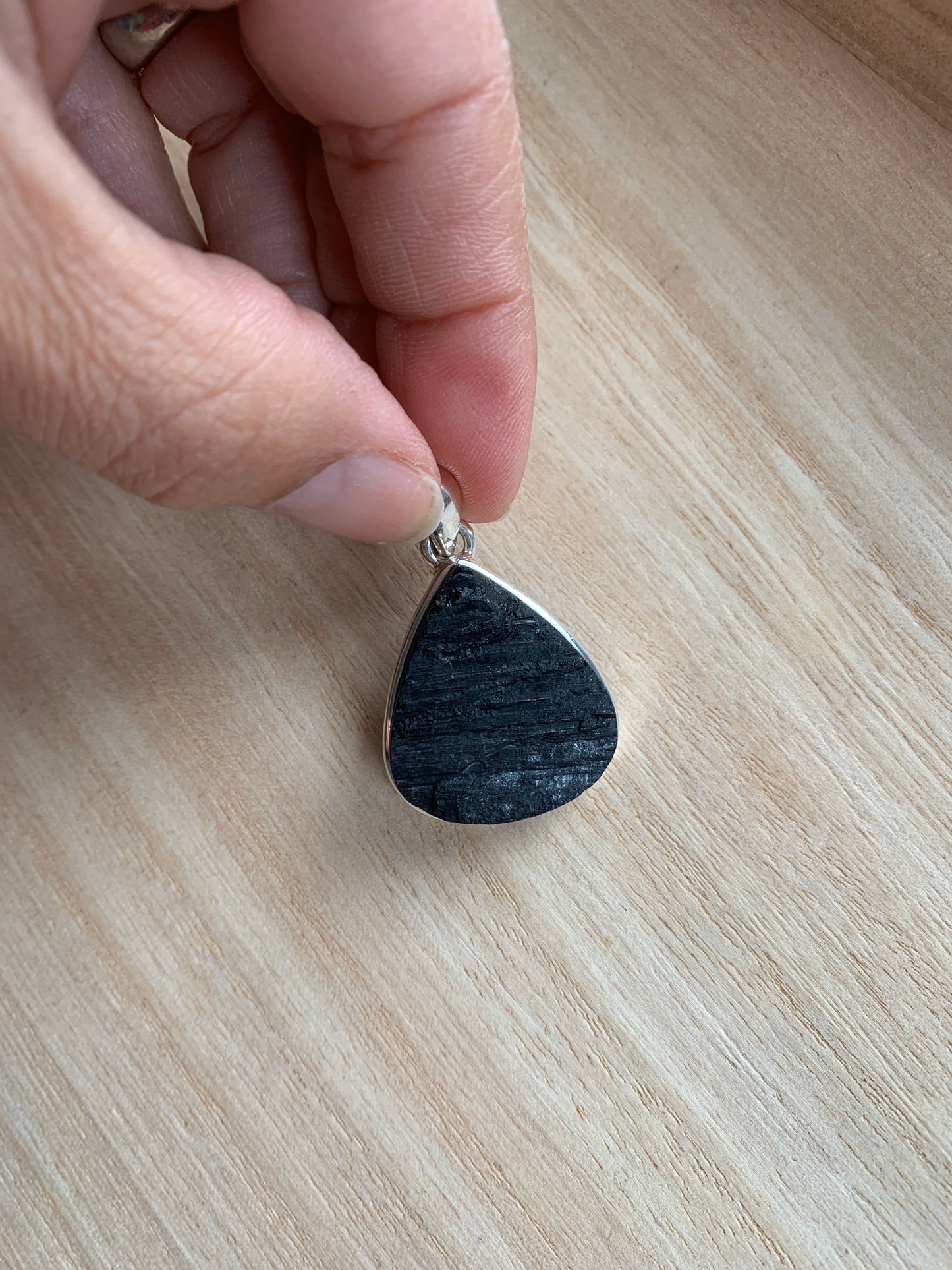 Black turmaline teardrop pendant, Sterling silver raw turmaline  pendant, Tourmaline jewellery, Turmaline,Natural turmaline, Turmaline Gifts