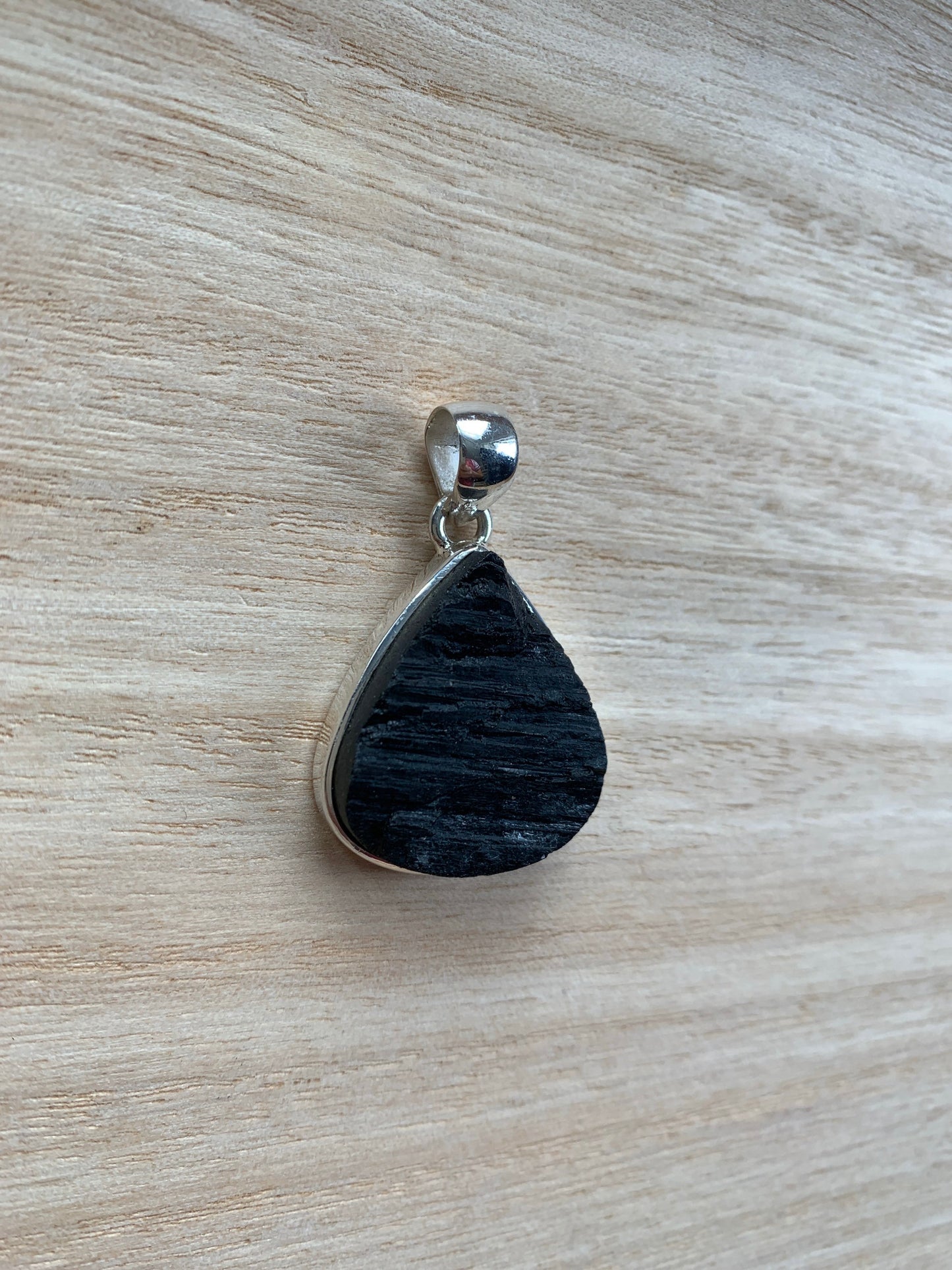 Black turmaline teardrop pendant, Sterling silver raw turmaline  pendant, Tourmaline jewellery, Turmaline,Natural turmaline, Turmaline Gifts