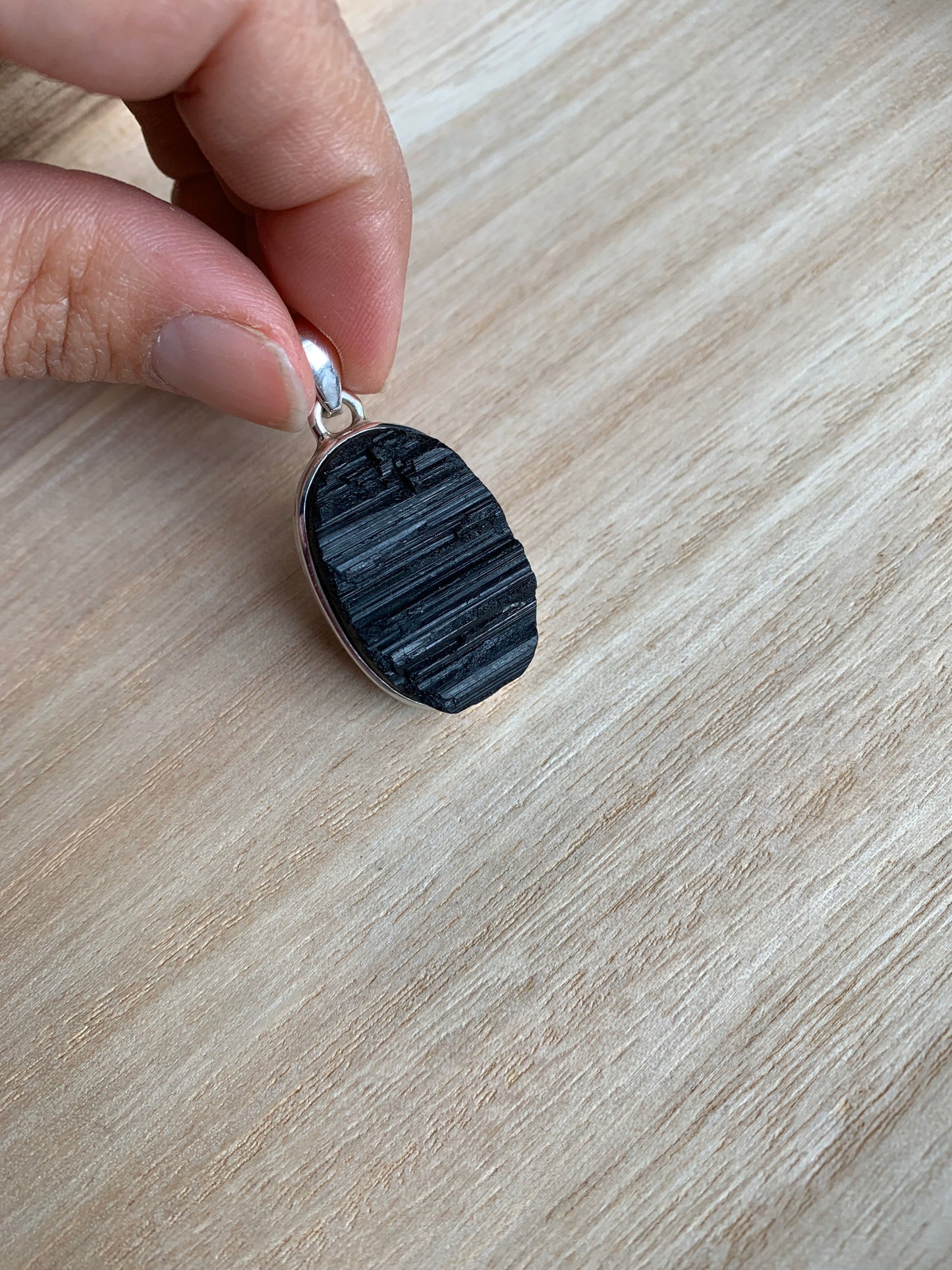 Black turmaline pendant, Sterling silver raw turmaline  pendant, Tourmaline jewellery, Natural turmaline, Turmaline Gifts