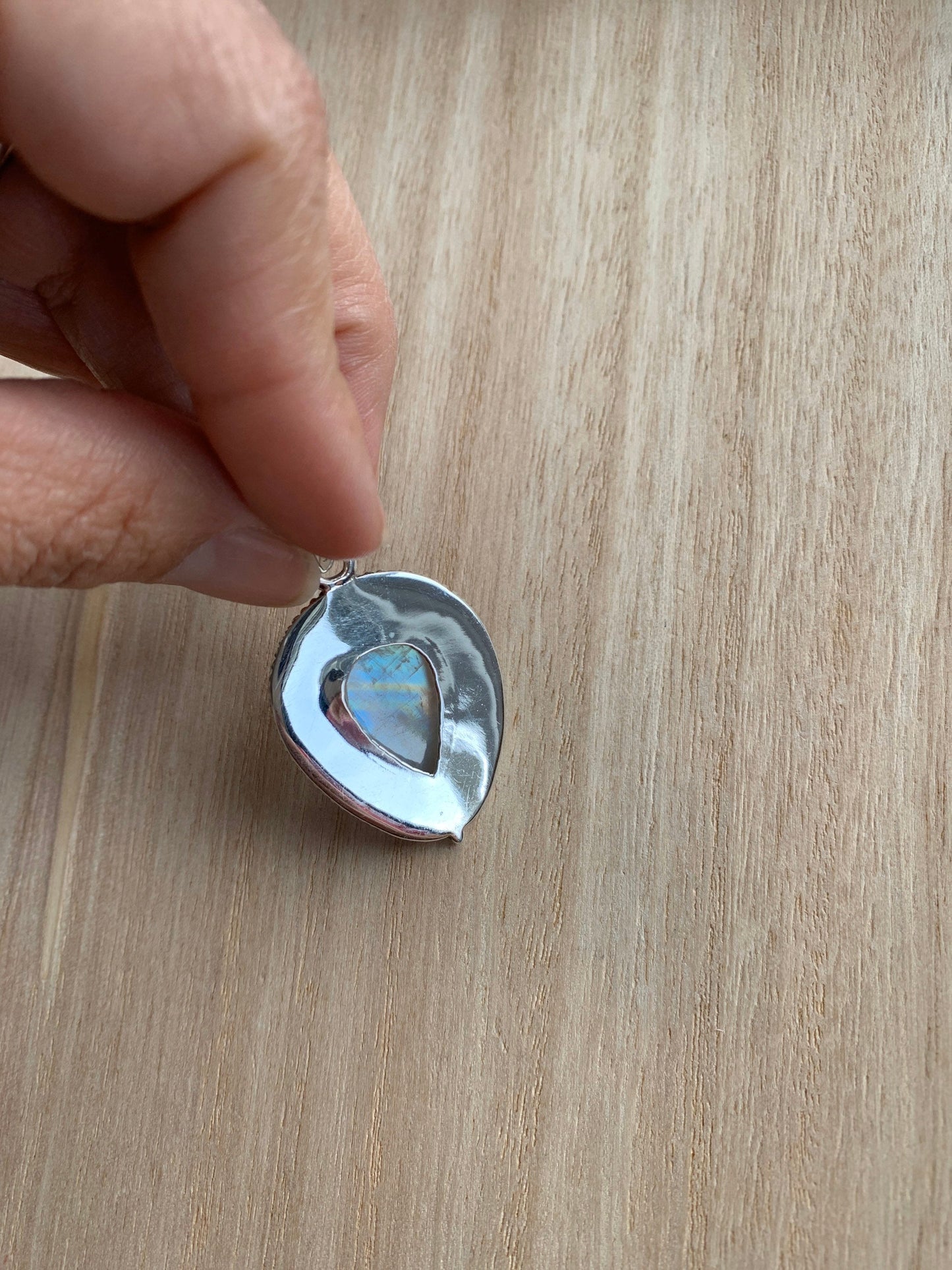 Moonstone silver pendant, Teardrop Rainbow Moonstone pendant, Moonstone, Moonstone necklace, Moonstone birthstone