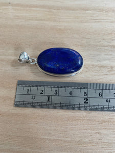 Lapis lazuli  silver pendant, Oval Lapis pendant, Lapis Lazuli pendant, Lapis lazuli birthstone, Beautiful Lapis pendant, Oval pendant