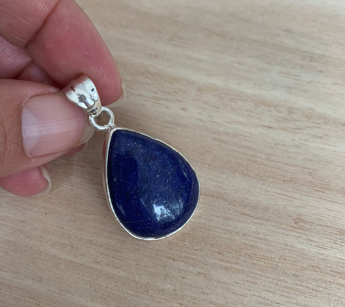 Lapis lazuli  silver pendant, teardrop Lapis pendant, Lapis Lazuli pendant, Lapis lazuli birthstone, teardrop pendant, silver teardrop