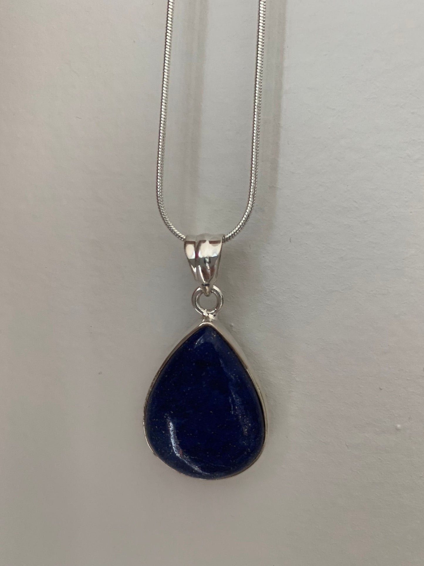 Lapis lazuli  silver pendant, teardrop Lapis pendant, Lapis Lazuli pendant, Lapis lazuli birthstone, teardrop pendant, silver teardrop