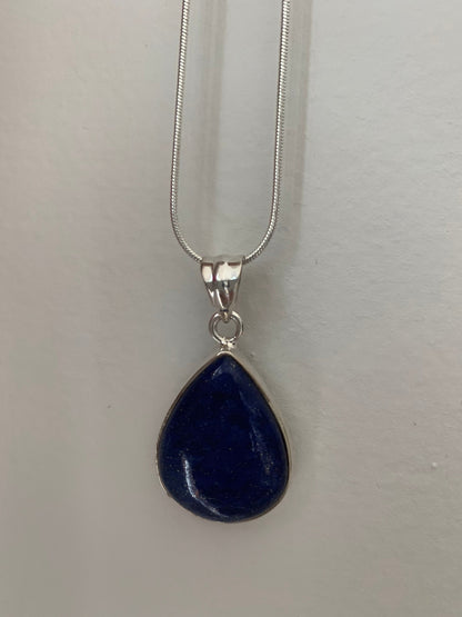 Lapis lazuli  silver pendant, teardrop Lapis pendant, Lapis Lazuli pendant, Lapis lazuli birthstone, teardrop pendant, silver teardrop