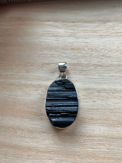 Black turmaline pendant, Sterling silver raw turmaline  pendant, Tourmaline jewellery, Natural turmaline, Turmaline Gifts