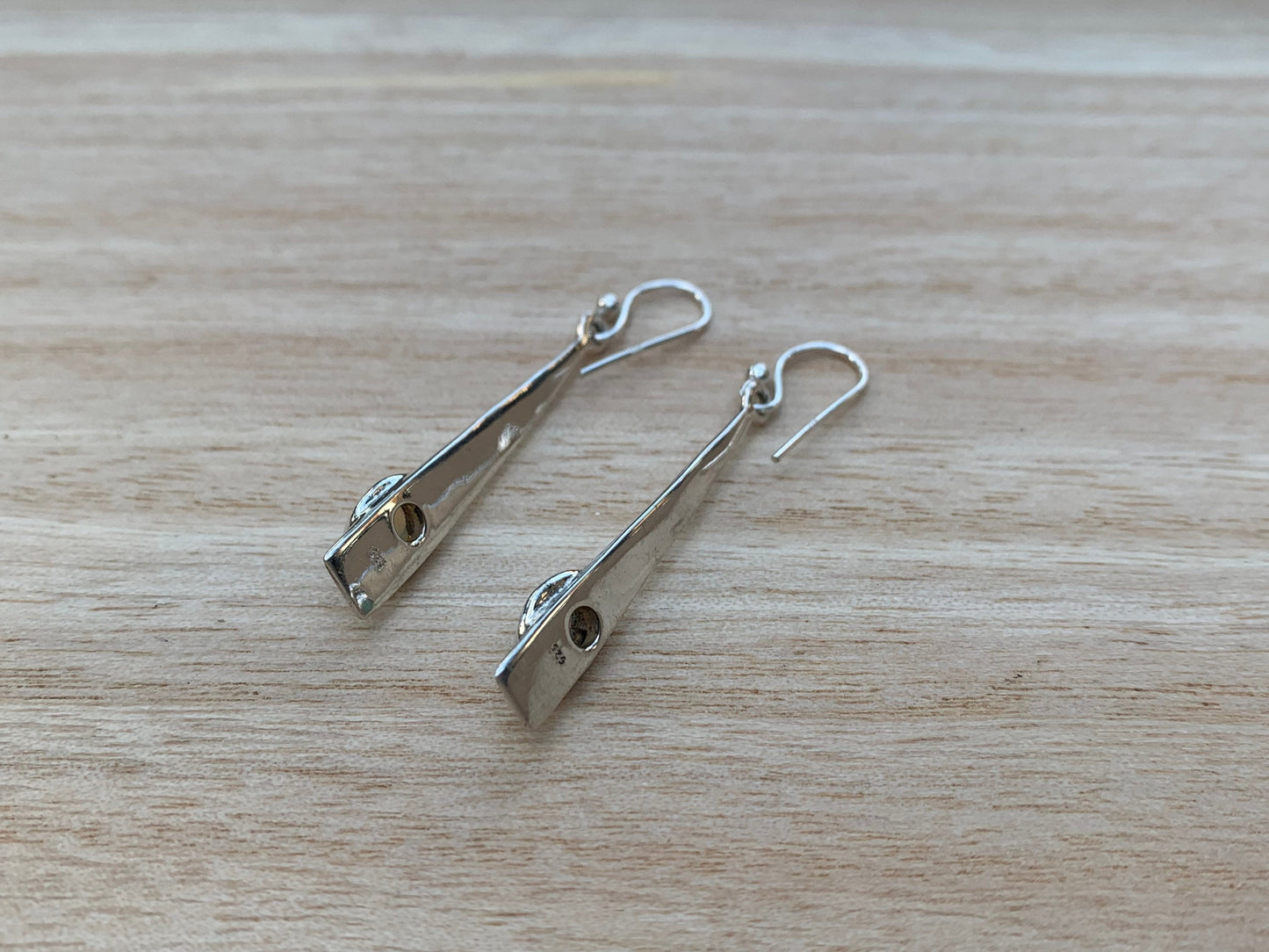 Opal dangly silver earrings