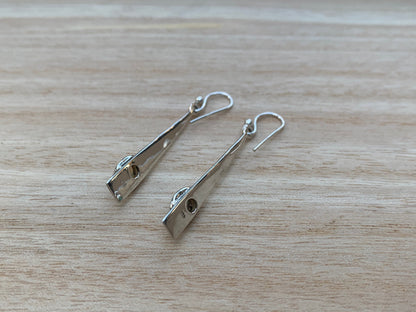 Opal dangly silver earrings