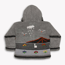 Load image into Gallery viewer, Boy/Baby/Children/Kids Grey fleece lined knitted Cardigan/Sweater/Jacket/Coat with hand embroidered applications