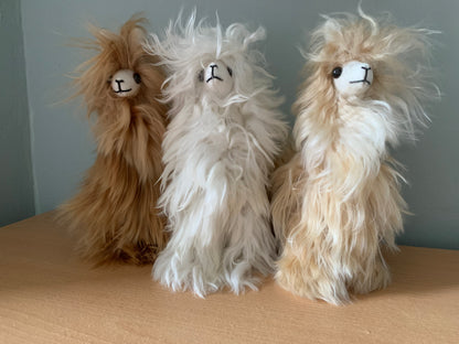 Llama suri cuddle Ornament, Alpaca ornament perfect for birthday or Christmas present made of alpaca wool fur