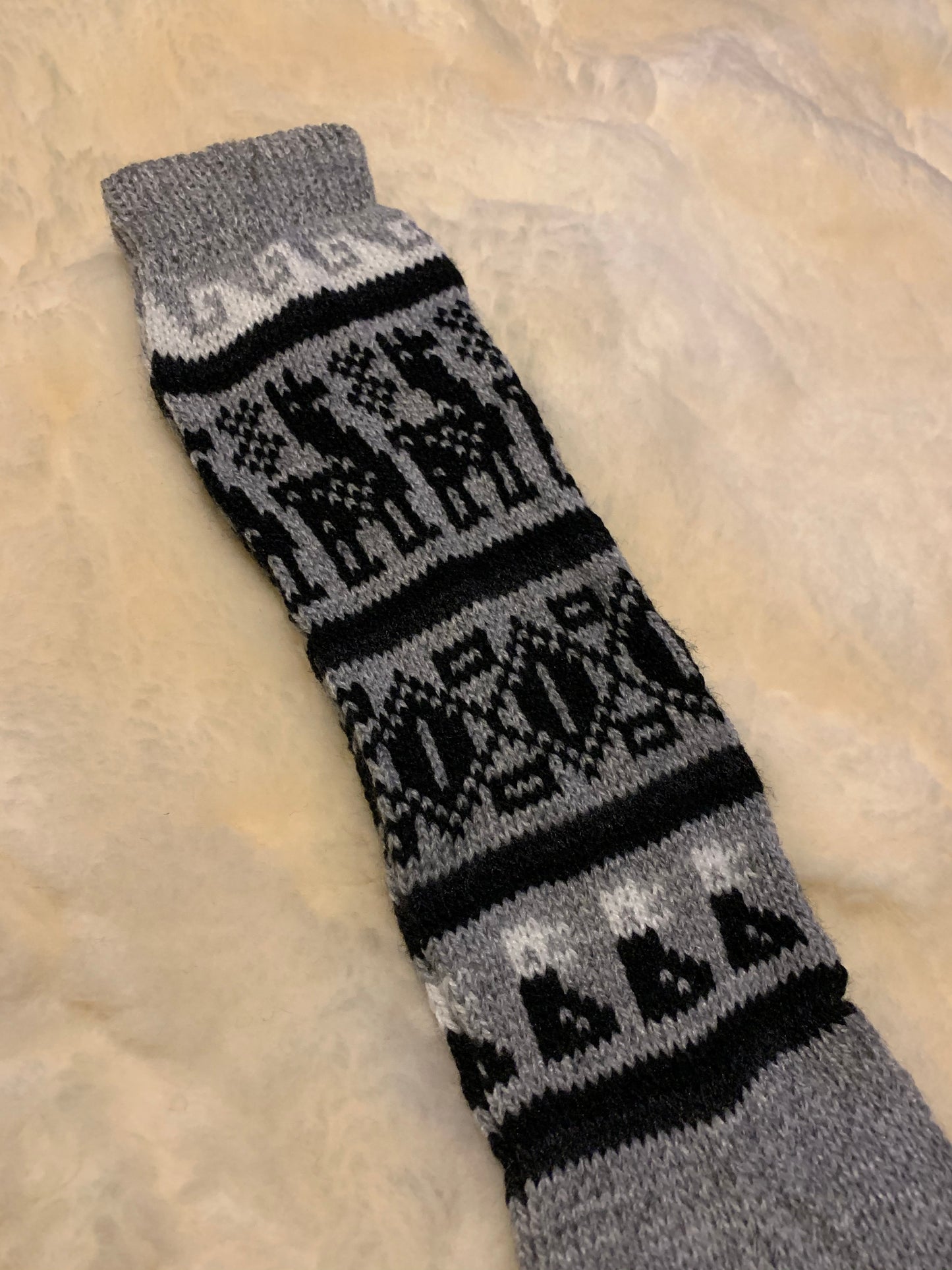 Alpaca socks with llama details