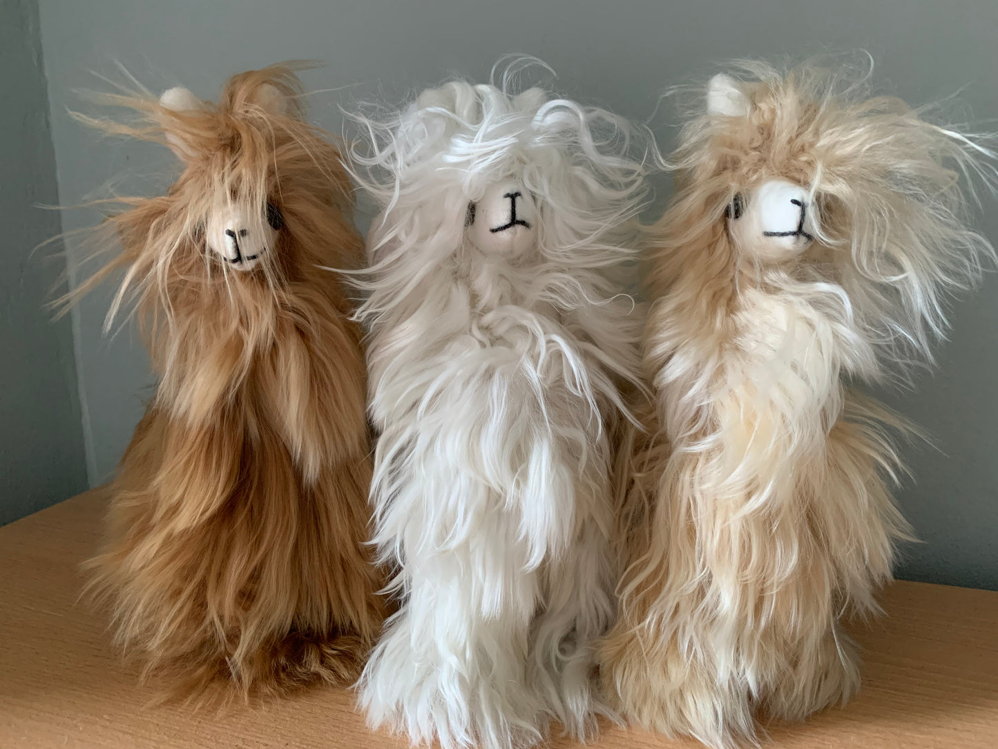 Llama suri cuddle Ornament, Alpaca ornament perfect for birthday or Christmas present made of alpaca wool fur