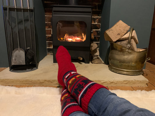 Alpaca socks with llama details